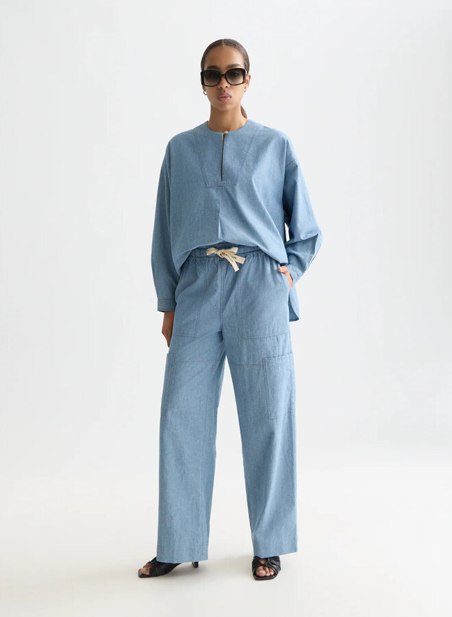 Blouse Scotch & Soda surdimensionnée bleu denim