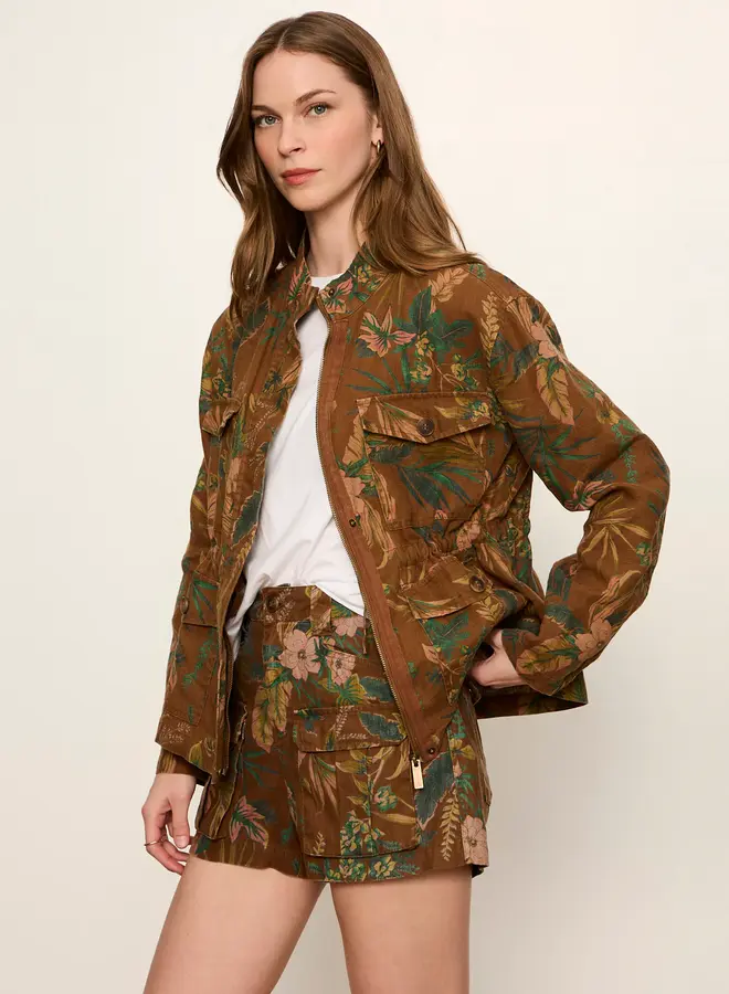 Jacket Sanctuary Lookout imprimé feuillage brun & vert multi