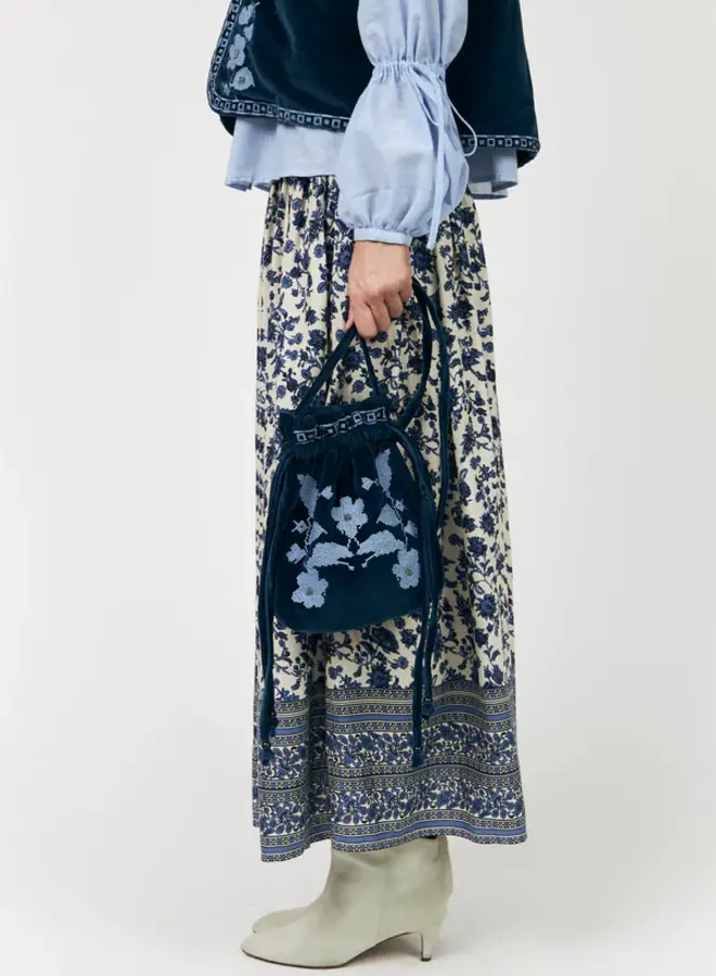 Jupe longue Lollys Laundry Myrall paisley rose & bleue multi