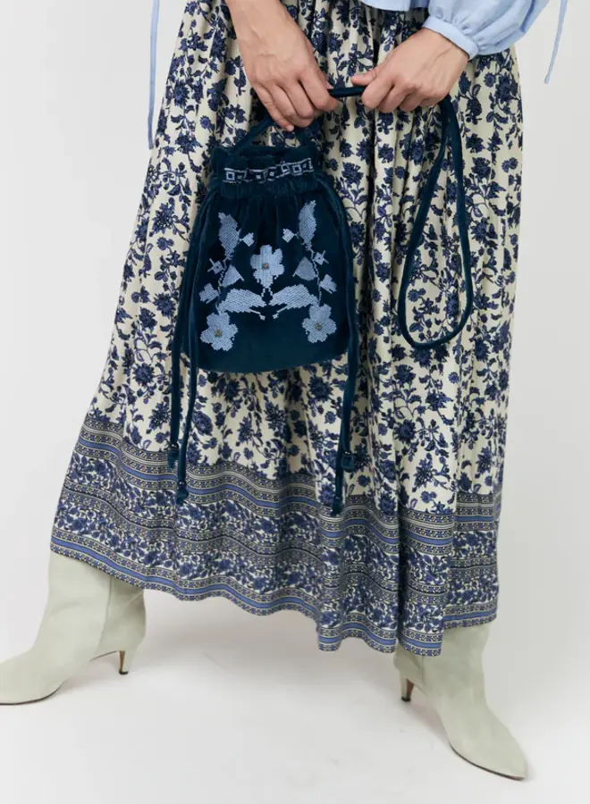 Jupe longue Lollys Laundry Myrall paisley rose & bleue multi