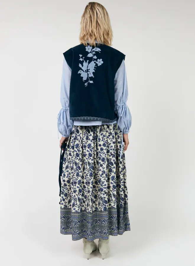 Jupe longue Lollys Laundry Myrall paisley rose & bleue multi