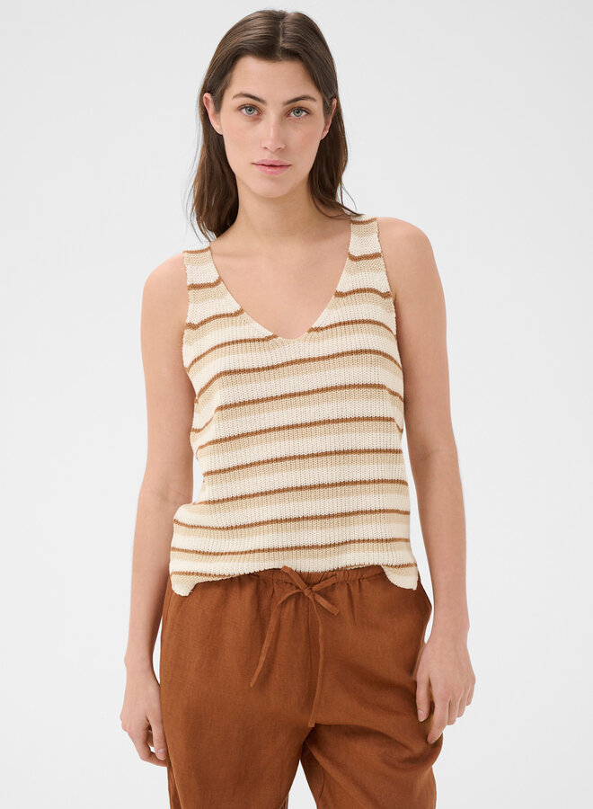 Camisole Part Two Rebecca rayée écrue & huile d'argan