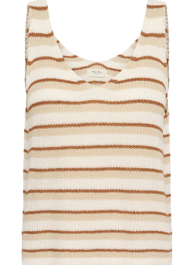 Camisole Part Two Rebecca rayée écrue & huile d'argan