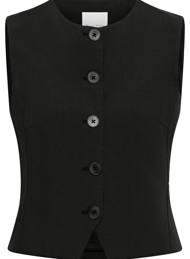 Gilet Part Two Benitta boutonné sans manches noir