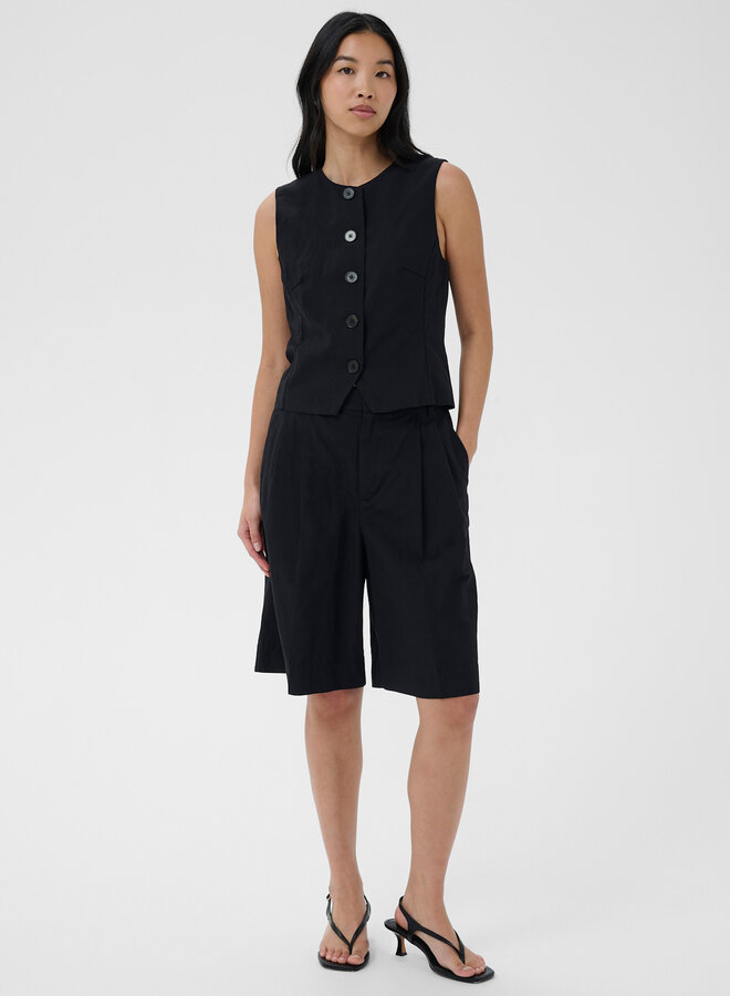 Gilet Part Two Benitta boutonné sans manches noir