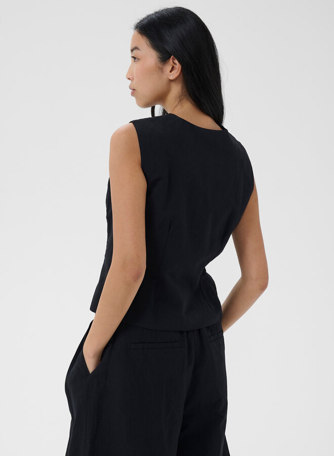 Gilet Part Two Benitta boutonné sans manches noir