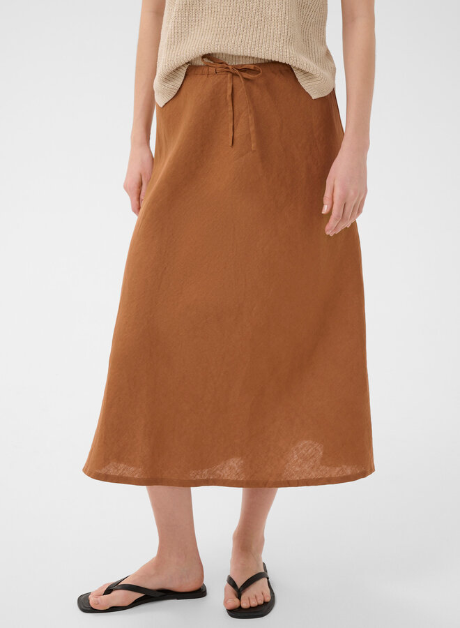 Jupe midi Part Two Bernadina en lin huile d’argan