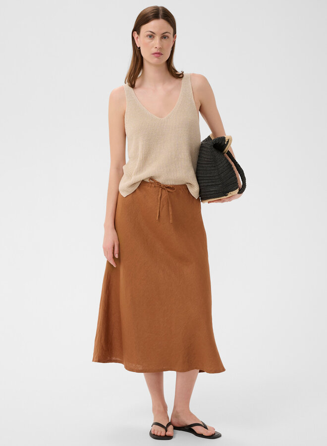 Jupe midi Part Two Bernadina en lin huile d’argan