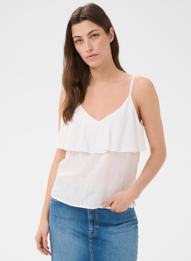 Camisole Part Two Brigita à volant en lin blanche