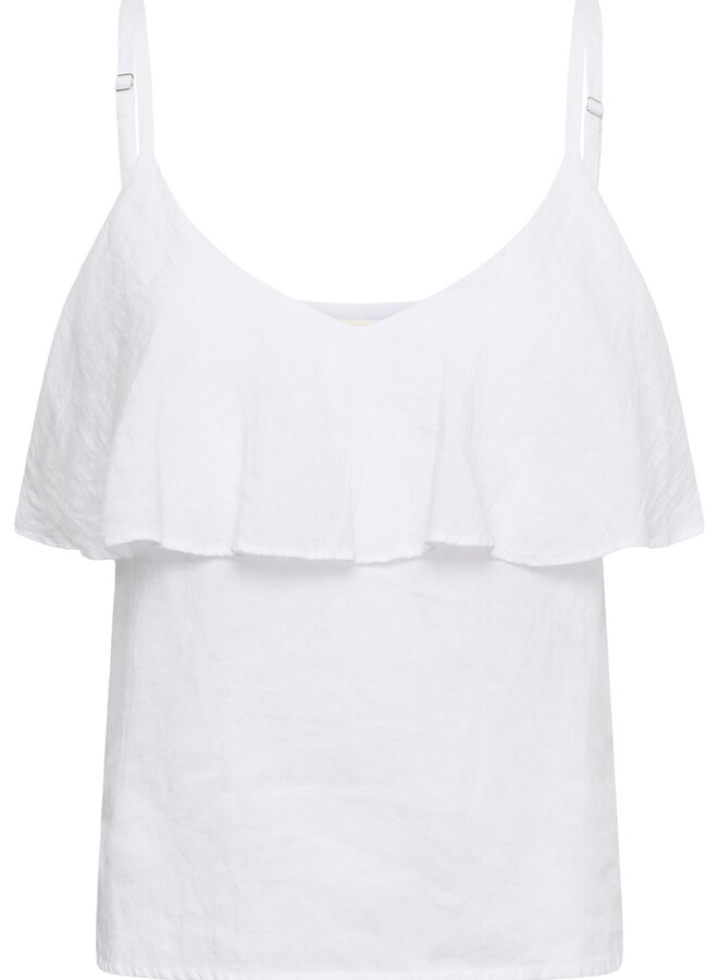 Camisole Part Two Brigita à volant en lin blanche