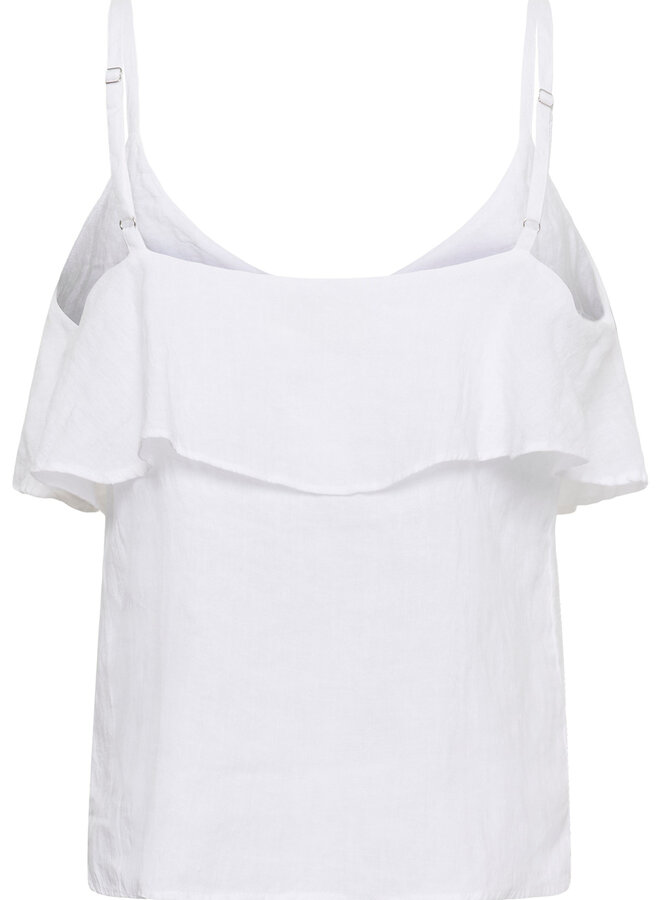 Camisole Part Two Brigita à volant en lin blanche