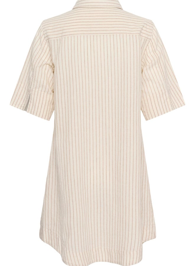 Robe chemisier Part Two Berrit écrue rayée beige chêne