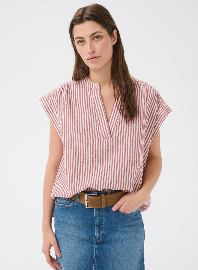 Blouse Part Two Bettina rayée rouge cerise & blanche