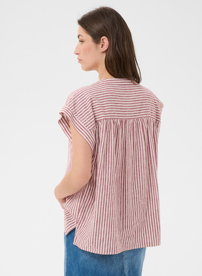 Blouse Part Two Bettina rayée rouge cerise & blanche