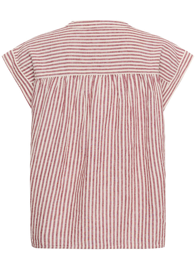 Blouse Part Two Bettina rayée rouge cerise & blanche