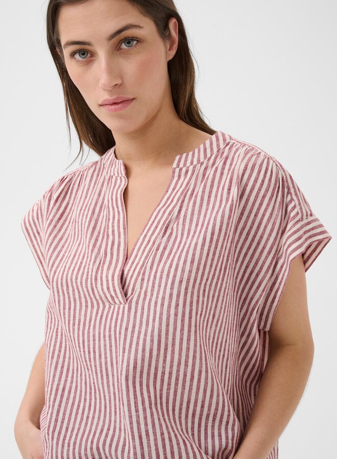 Blouse Part Two Bettina rayée rouge cerise & blanche