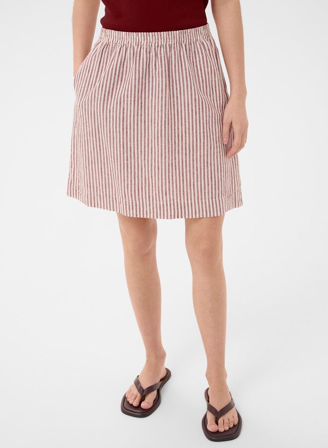 Jupe Part Two Birgitt à taille élastique rayée rouge cerise & blanche