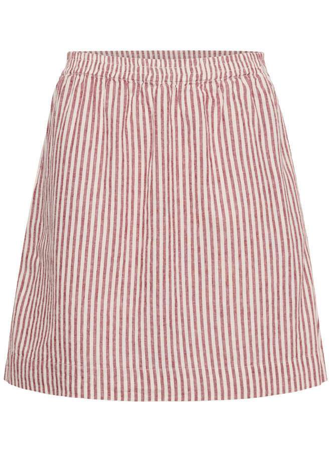 Jupe Part Two Birgitt à taille élastique rayée rouge cerise & blanche