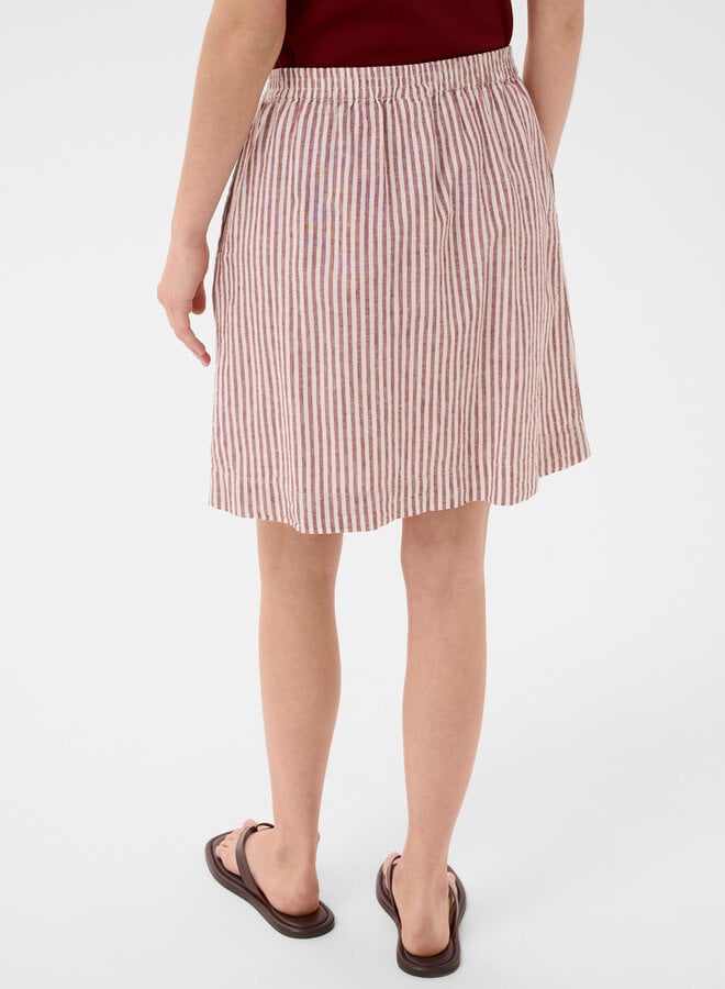 Jupe Part Two Birgitt à taille élastique rayée rouge cerise & blanche