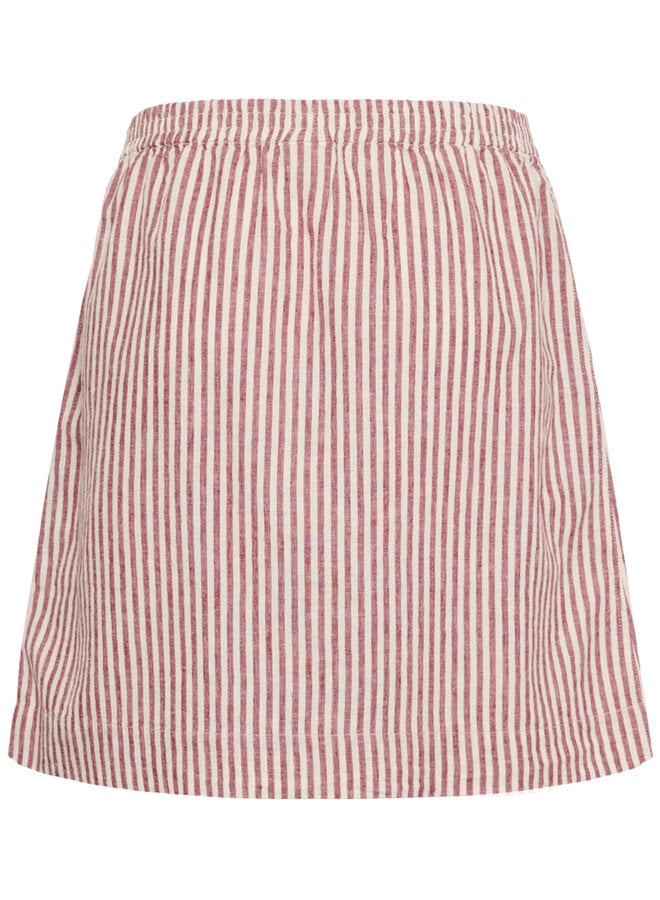 Jupe Part Two Birgitt à taille élastique rayée rouge cerise & blanche