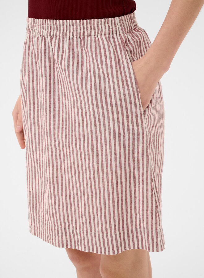 Jupe Part Two Birgitt à taille élastique rayée rouge cerise & blanche