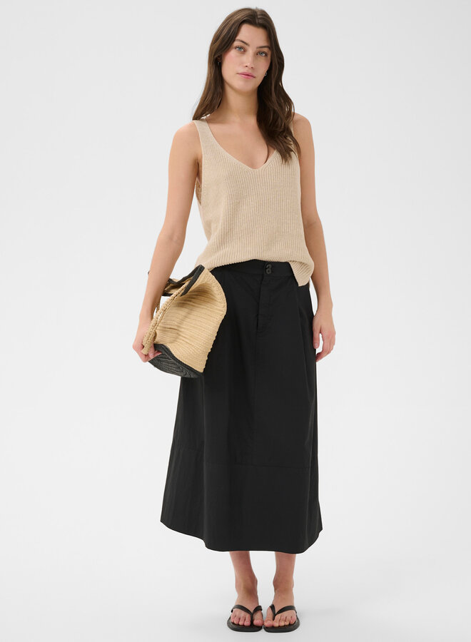 Jupe midi Part Two Bojana ligne A noire