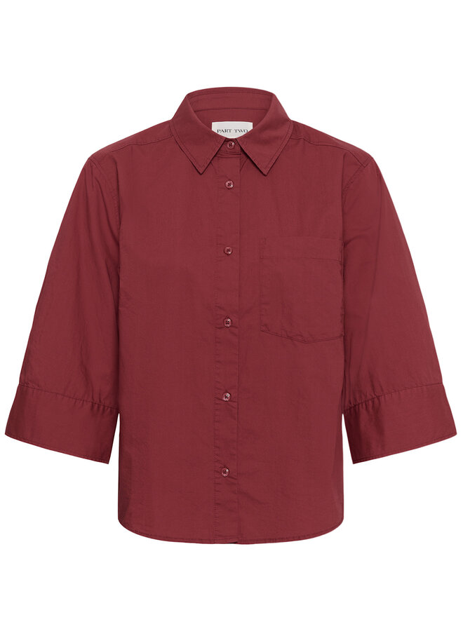Chemise Part Two Botilla à col classique rouge cerise
