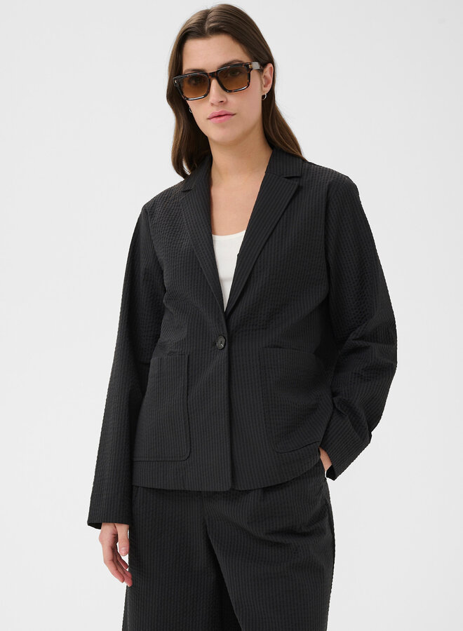 Veston Part Two Briddi en seersucker noir