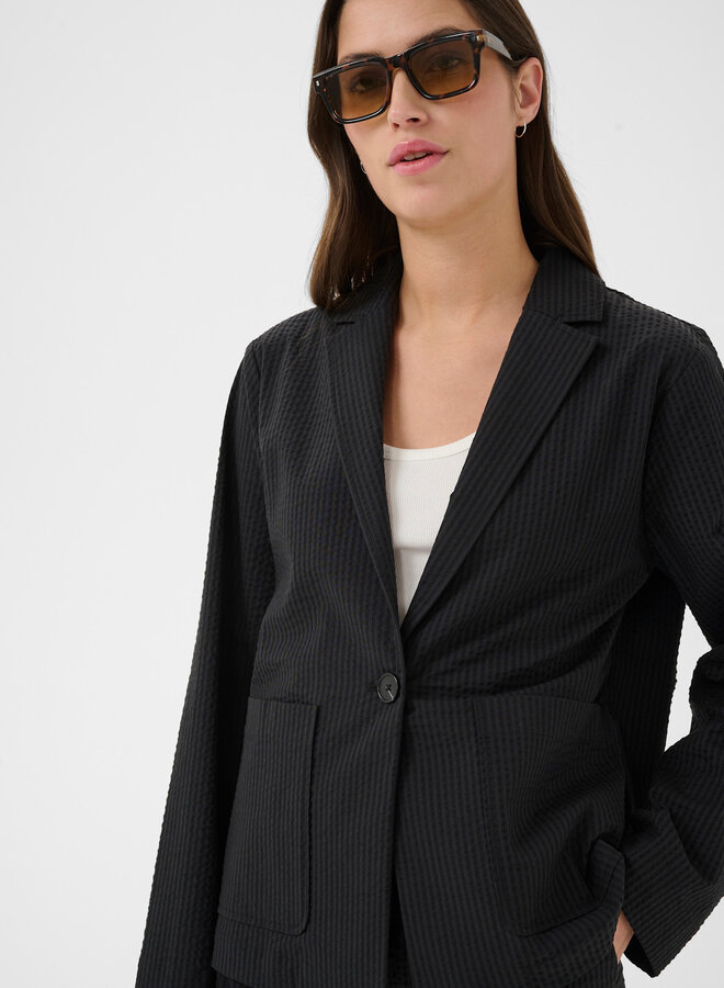 Veston Part Two Briddi en seersucker noir