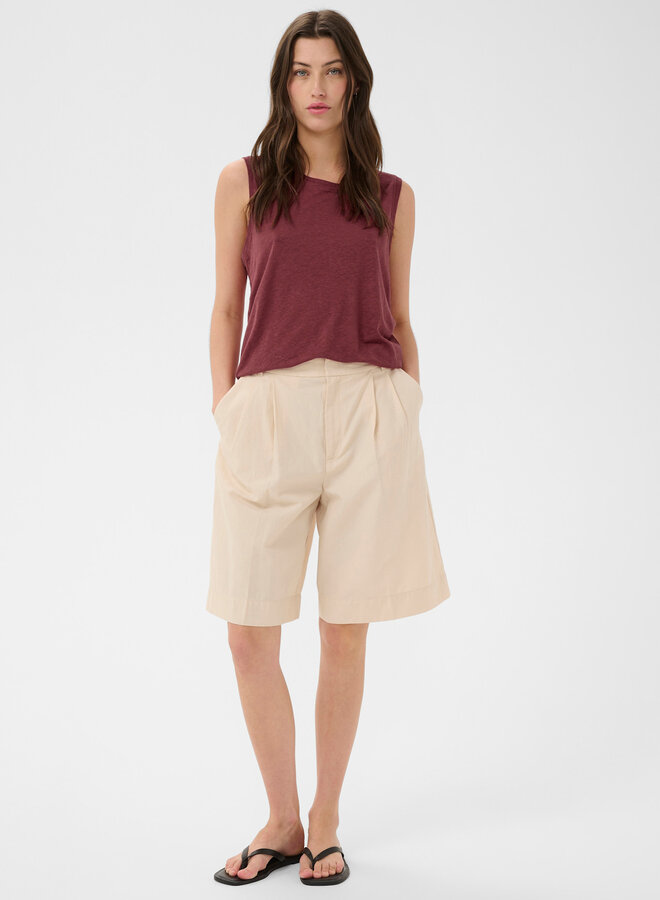 Camisole Part Two Buena en mélange de lin rouge cerise