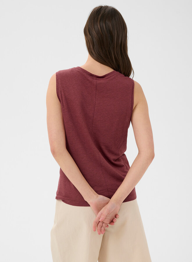 Camisole Part Two Buena en mélange de lin rouge cerise