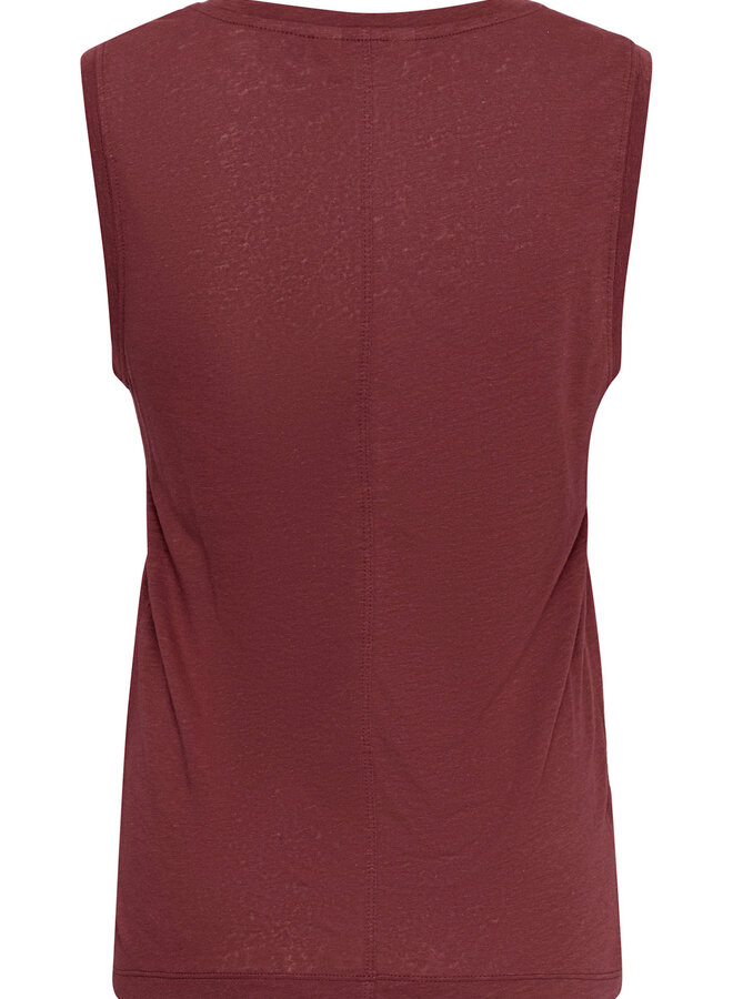 Camisole Part Two Buena en mélange de lin rouge cerise