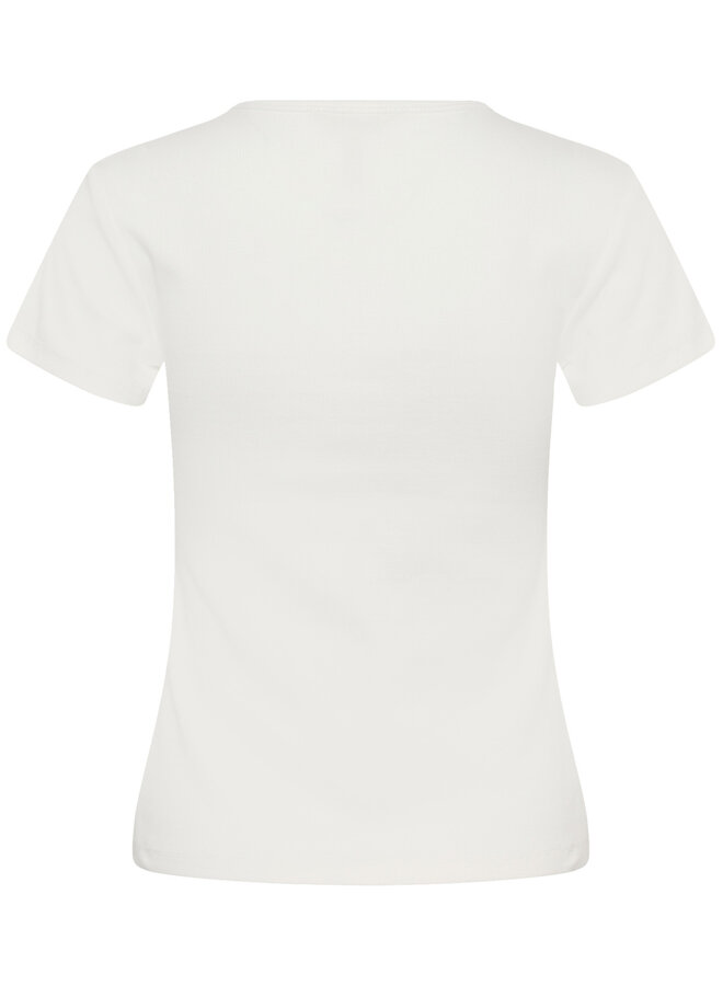 T-shirt Part Two Rochelle côtelé blanc