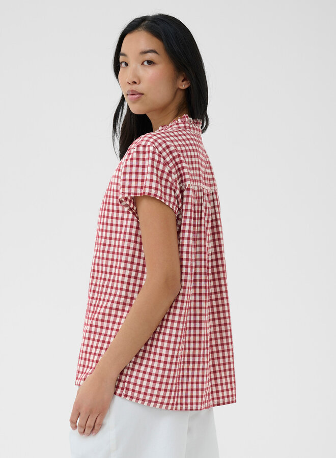 Blouse Part Two Bjanka à carreaux vichy rouge cerise