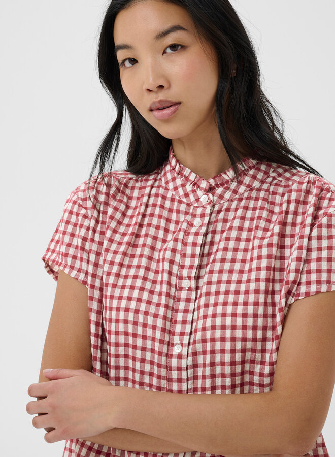 Blouse Part Two Bjanka à carreaux vichy rouge cerise