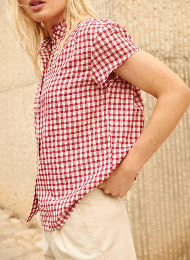 Blouse Part Two Bjanka à carreaux vichy rouge cerise