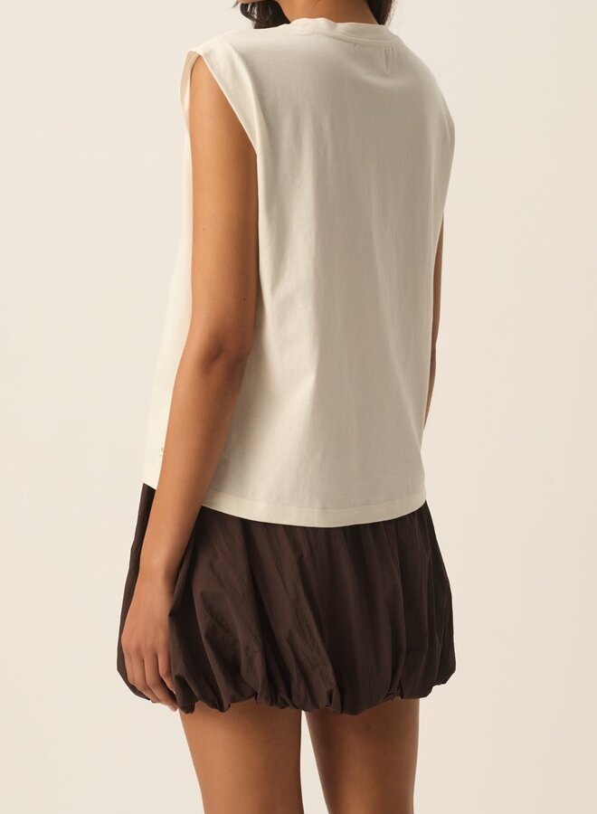 T-shirt Des Petits Hauts Yacinthe à soleil ajouré écru