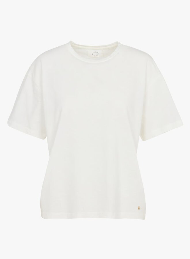 T-shirt Des Petits Hauts Zaela en coton flammé écru