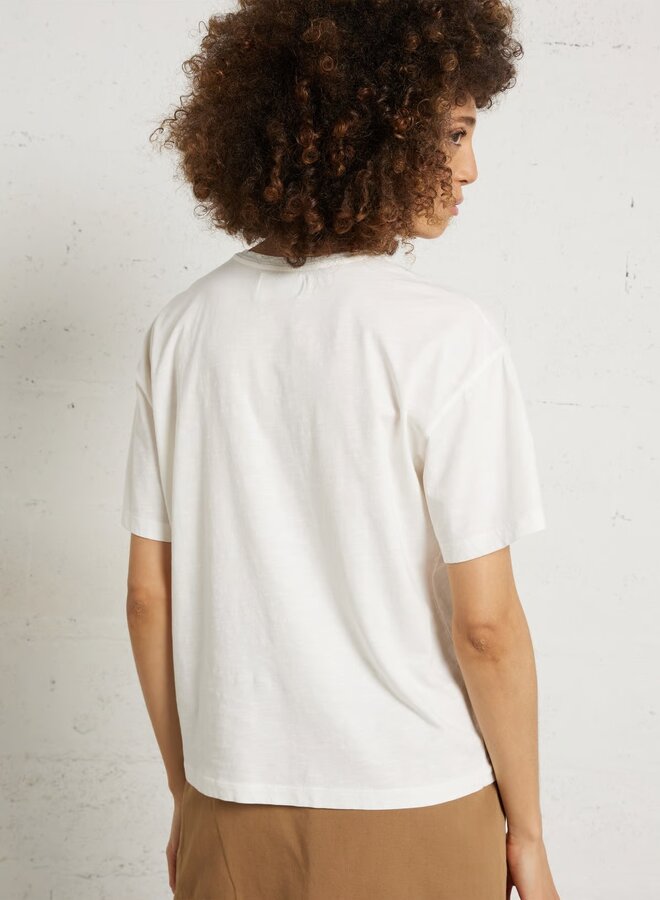 T-shirt Des Petits Hauts Zaela en coton flammé écru