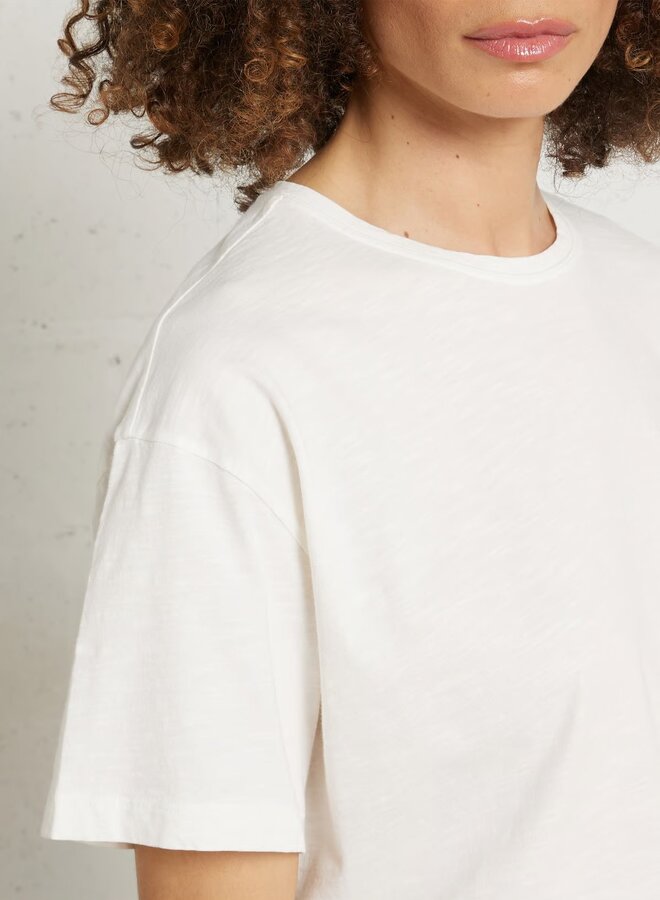 T-shirt Des Petits Hauts Zaela en coton flammé écru