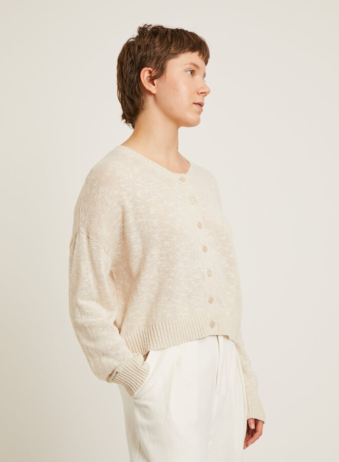 Cardigan Naïf Alessia beige gruau à boutons beiges