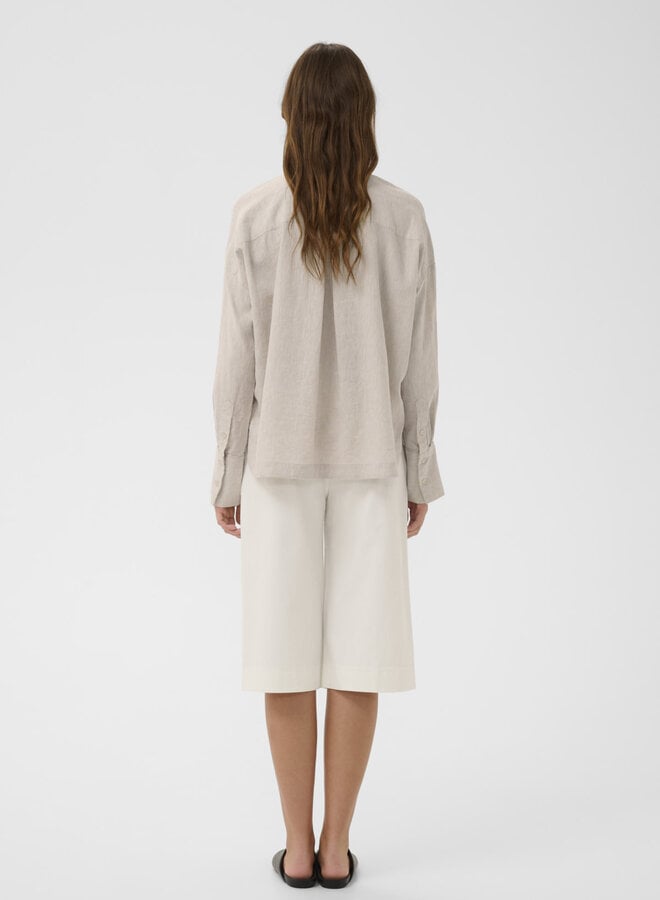 Chemise InWear Lelo à col classique en mélange de lin beige