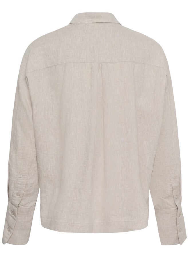 Chemise InWear Lelo à col classique en mélange de lin beige