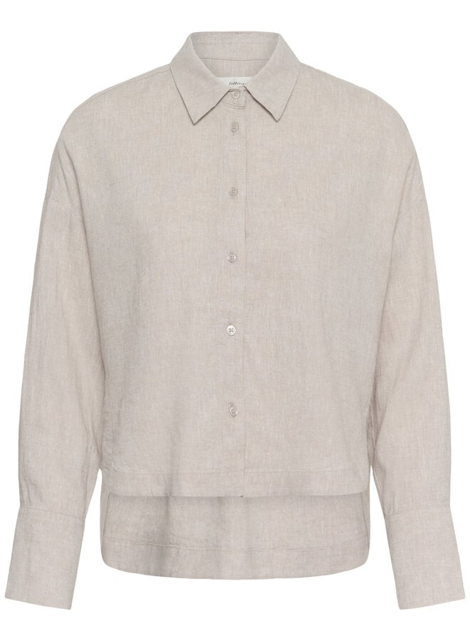 Chemise InWear Lelo à col classique en mélange de lin beige