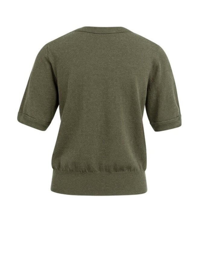 Tricot Yaya à manches aux coudes vert armé mélange