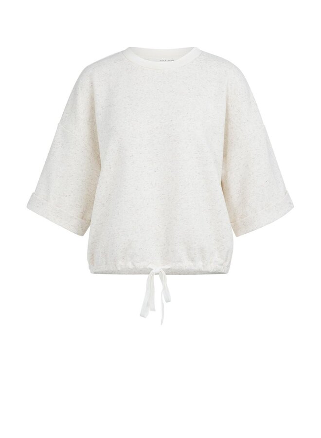 Chandail Yaya sweat à manches 3/4 ivoire chiné