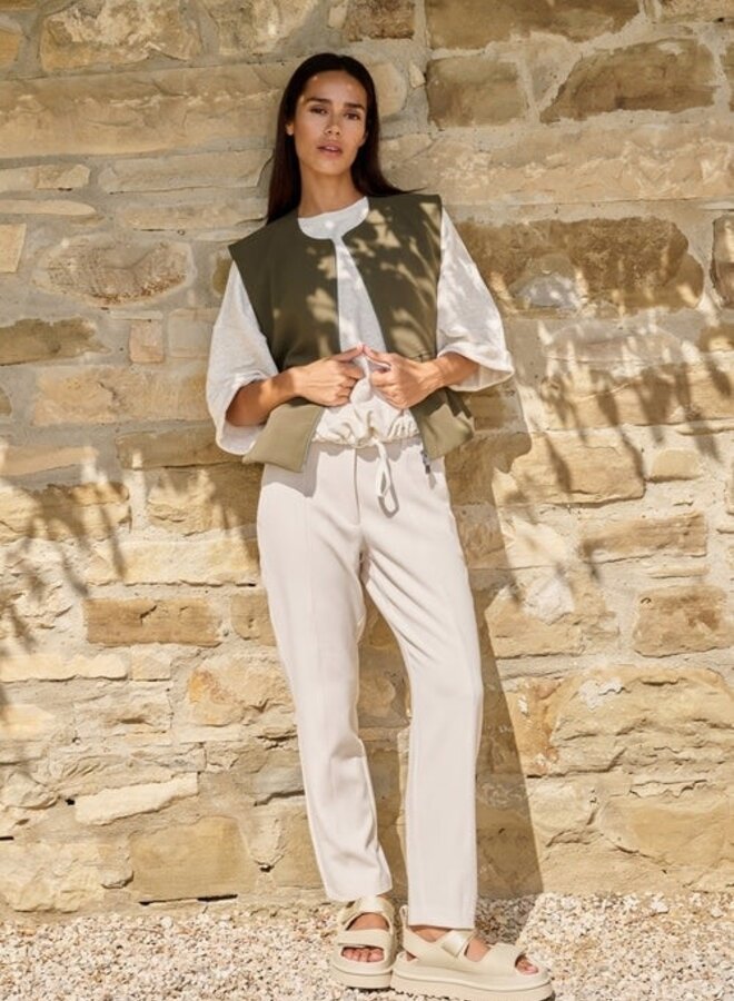 Chandail Yaya sweat à manches 3/4 ivoire chiné