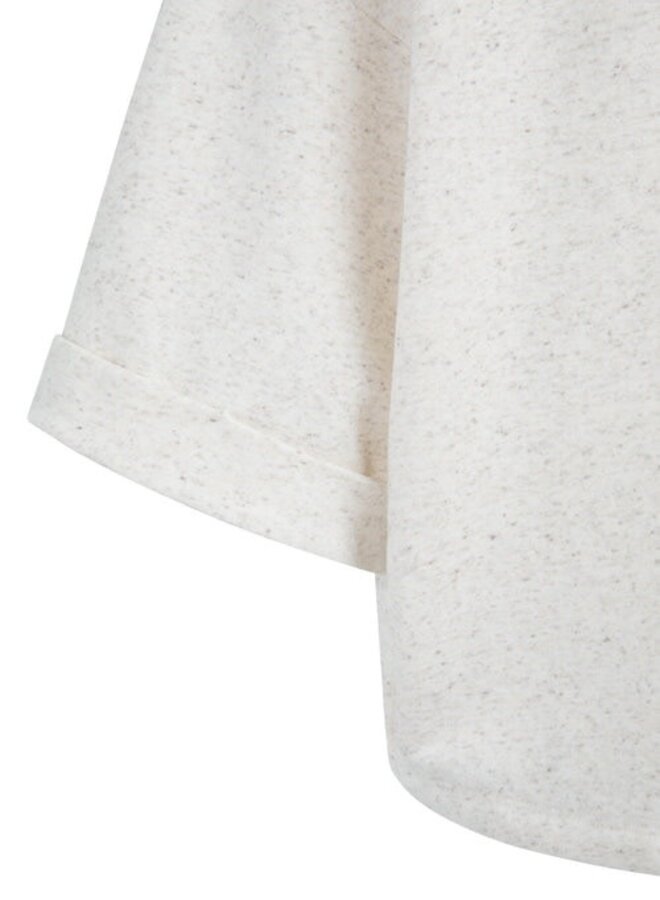 Chandail Yaya sweat à manches 3/4 ivoire chiné