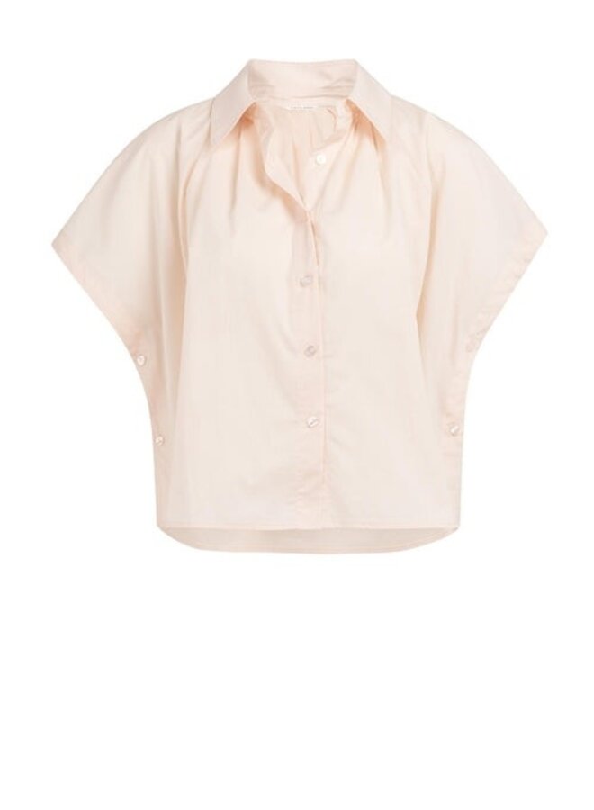 Blouse Yaya à col classique à boutons sur les côtés rose pâle