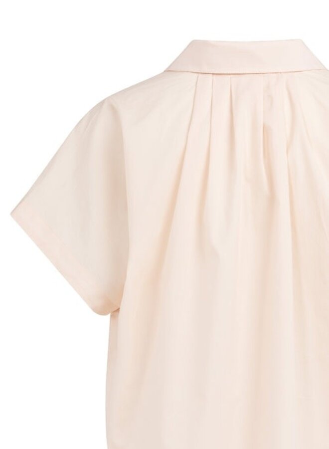 Blouse Yaya à col classique à boutons sur les côtés rose pâle